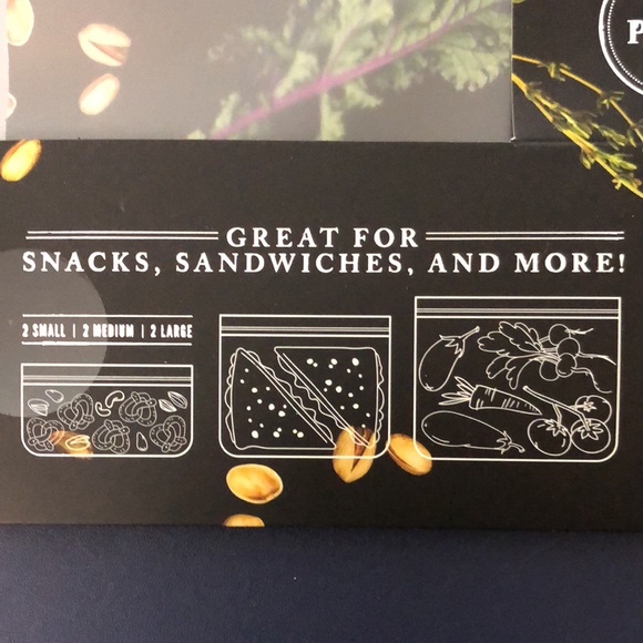 Reusable food storage bags. Set of 6. - Picture 4 of 5